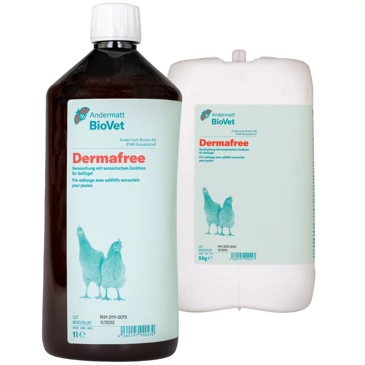 Dermafree 1L und 5kg | © Andermatt BioVet AG